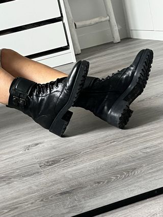 Botines piel Massimo Dutti Negro Talla 38