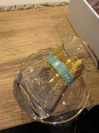 Servizio da tè turco oro e trasparente