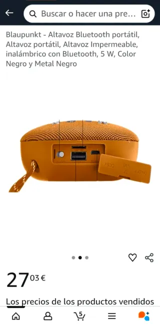 Altavoz Portátil Blaupunkt Bluetooth 5W