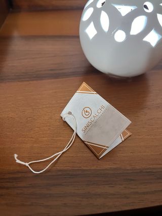 Lampada Capodimonte in ceramica bianca