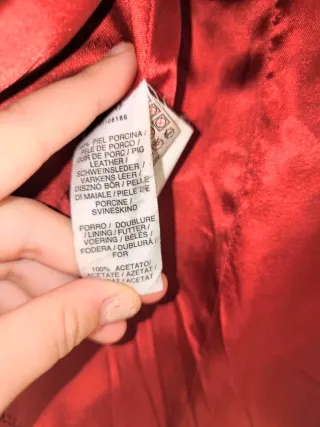 Chaqueta Mango Piel Roja