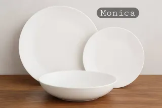 Set 18 piatti in ceramica bianchi