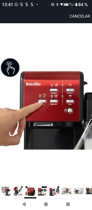 Cafetera Breville Prima Latte II Roja