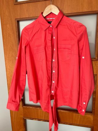 Camisa Nautica Roja Manga Larga