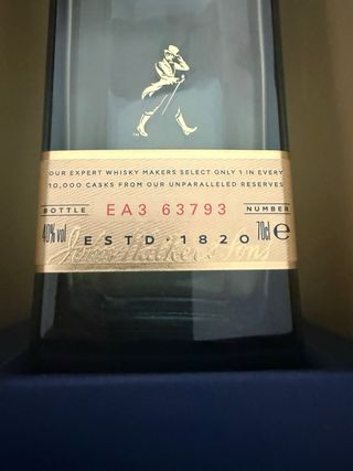 Bottiglia vuota Johnnie Walker Blue Label