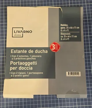 Estante de ducha metálico plateado