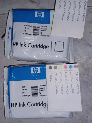 2 Cartucce HP 72 PhotoBlack e Cyan