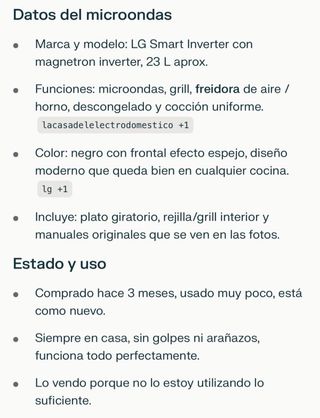 Microondas LG Smart Inverter 23L