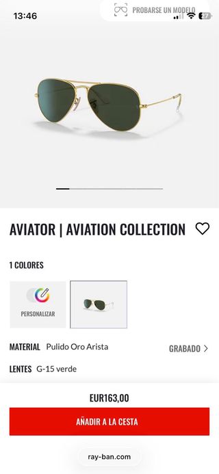 Gafas Ray-Ban Aviator Extra Small Doradas