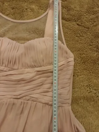 Vestido largo ceremonia rosa palo