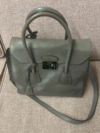 Bolso Prada Gris Piel