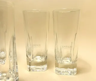 CAMPARI 8 BICCHIERI Pubblicitari VETRO Vintage