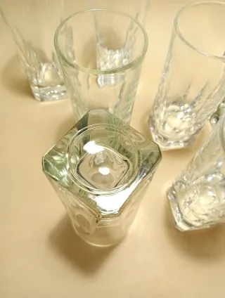 CAMPARI 8 BICCHIERI Pubblicitari VETRO Vintage