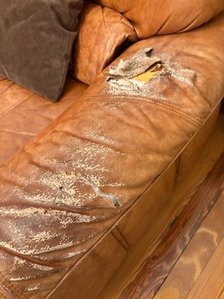 Sofá de cuero 3 plazas para restaurar