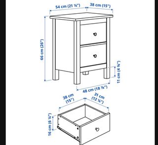 Pack 2 Mesitas Noche IKEA Hemnes Blancas