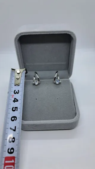 Pendientes Aro Circonita Central Plata 925
