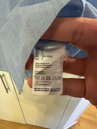 Camicia H&M Azzurra Uomo Taglia L
