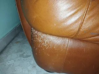 Sofá de piel marrón 2 plazas