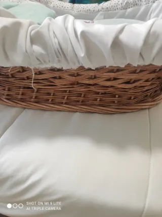 Capazo muñecas mimbre con funda