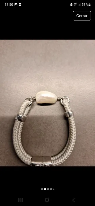 Pulsera tejido trenzado y piedra cultivada.