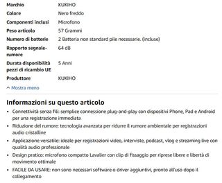 Microfono Lavalier Wireless KUKIHO