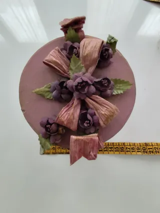 Caja joyero decorativa morada y verde