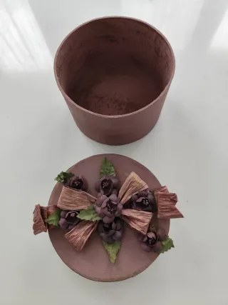 Caja joyero decorativa morada y verde