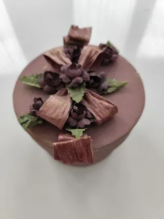 Caja joyero decorativa morada y verde