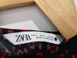 Vestido Zara Animal Print Negro y Rojo