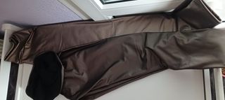 2 Leggings térmicos brillo S/M albaricoque y café