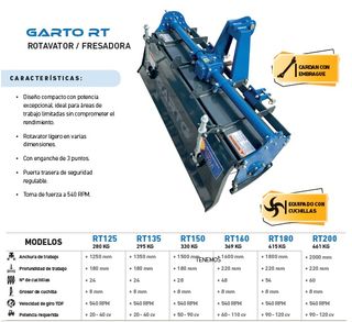 ROTOVATOR FRESADORA REFORZADO A TRACTOR 90-200 CM