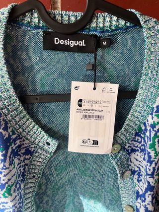 Jersey Desigual estampado azul y verde Talla M