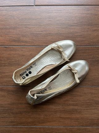 Bailarinas de cuero italiano doradas