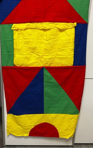 Títeres de mano animales (5 unidades) y telón