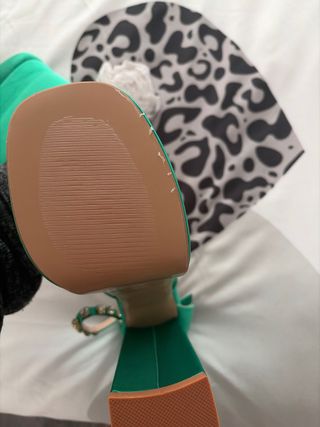 Zapatos de plataforma verdes con tiras Precio nego