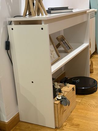 Mueble recibidor madera blanca, espejo no incluido