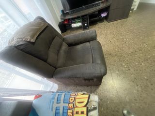 Sillón relax tela marrón