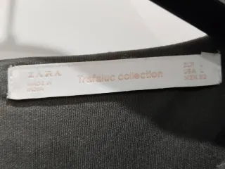 Vestido gris Zara bordado flores