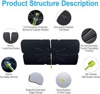 Parasol Coche Delantero, Parasol Paraguas Coche De