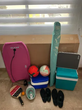 Kit de playa: tabla, palas, gafas y más