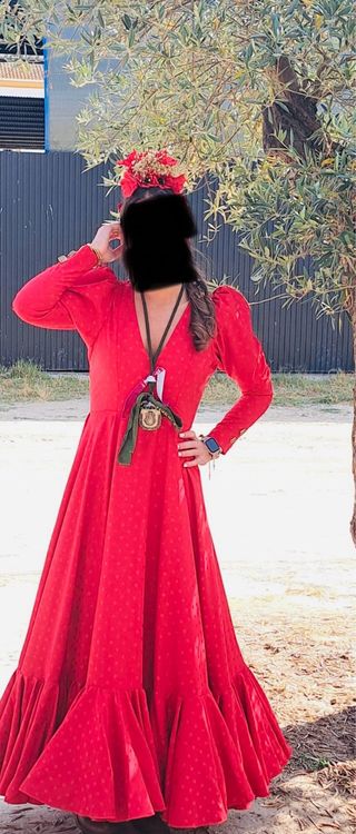 Traje de flamenca rojo con lunares