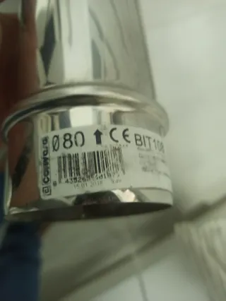 Tubo  80 mm acero inoxidable