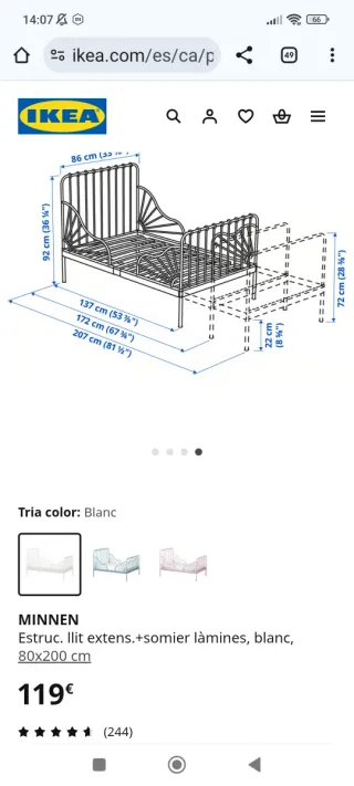 2 Camas Extensibles Negras