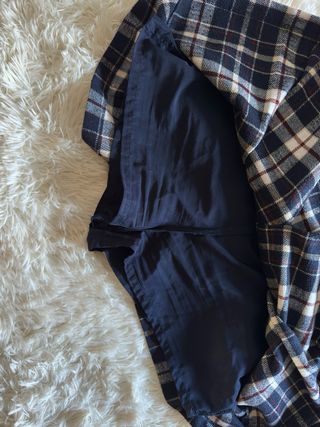 Falda Plisada Cuadros Azul y Blanco