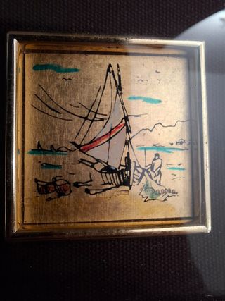 Tris quadretti foglia oro 22k artigianali