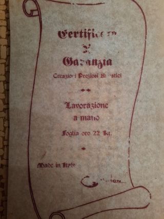 Tris quadretti foglia oro 22k artigianali