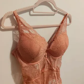 Body sujetador encaje rosa mujer
