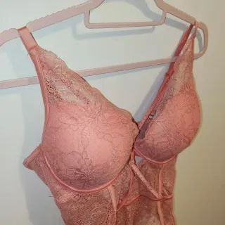 Body sujetador encaje rosa mujer
