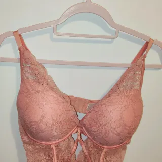 Body sujetador encaje rosa mujer