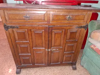 Mueble recibidor antiguo madera y metal